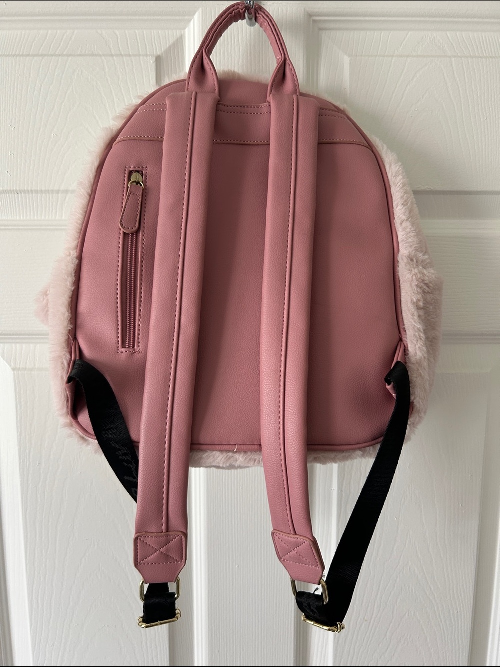 Betsey Johnson Blush Pink Faux Fur Backpack - Picture 2 of 3